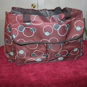 Light Weight Utility Tote - Brown with Circles